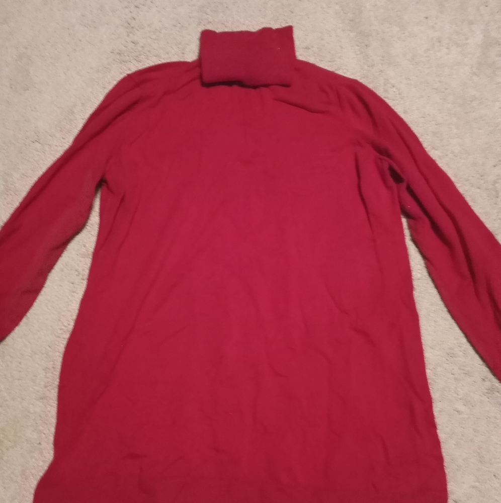 Red turtleneck